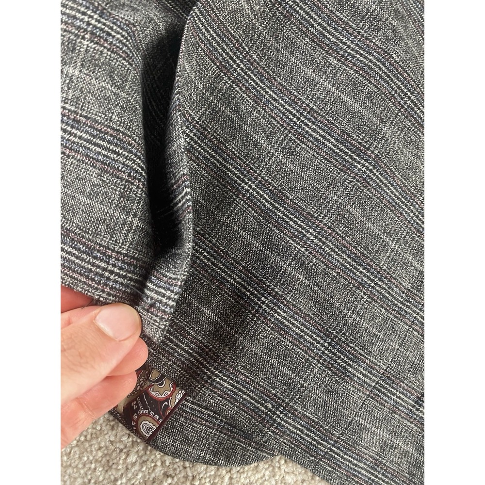 Paisley & Gray Slim Fit Rayon Stretch Gray Plaid Blazer Men 42R Preppy Old Money - Picture 12 of 13